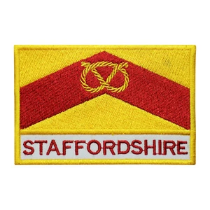 Staffordshire County Flagge Aufnäher Aufbügeln Aufnähen Abzeichen bestickter Aufnäher - Bild 1 von 1