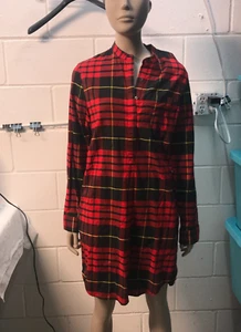 LL Bean Signature Long Red Plaid Flannel Chamois Shirt with Pocket Size XS - Picture 1 of 4