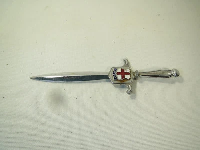 ancien Coupe papier  emaillé email london épée  - Photo 1/3