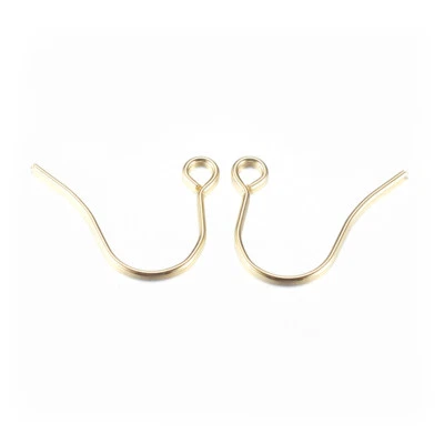 Ganchos para pendientes de acero inoxidable 304 tono dorado 100 piezas fornituras lisas 18 mm Foto 1 de 3