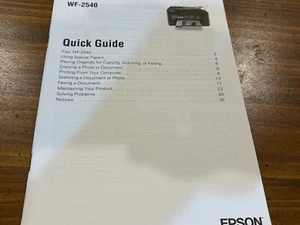 Instruction manual for Epson WF-2540 printer - Picture 1 of 2