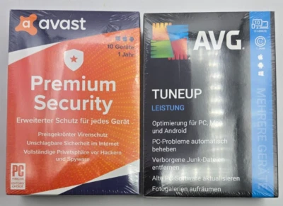 Doppelpack Avast Premium Security und AVG TuneUp Leistung 10 Geräte 1 Jahr - Bild 1 von 4