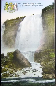 Vintage Cartolina - Passeggiata che conduce alla Grotta dei Venti, Cascate del Niagara -non spedita - Foto 1 di 2
