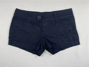 Freestyle Revolution Shorts Low Rise Black Pants Solid Flat Front Womens Size 7 - Picture 1 of 9