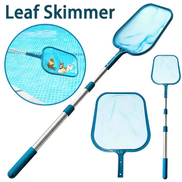 Red skimmer de hojas de piscina de malla fina con marco de poste de aluminio telescópico de 5 pies SUMINISTRO DE EE. UU. Foto 1 de 4