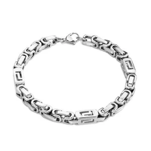 HERREN KÖNIGSARMBAND EDELSTAHL WEISSGOLD 750 VERGOLDET SILBER DJADEE B5635DL - Picture 1 of 7