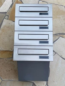 Einbaubriefkästen Edelstahl/Silber 4-fach Mauerdurchwurf zum Einmauern c4 Format - Bild 1 von 12
