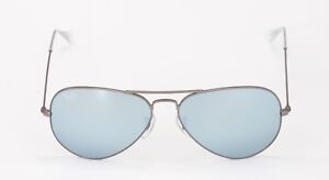 New RayBan Aviator Sunglasses non polarized gun metal silver mirror 58mm R3025