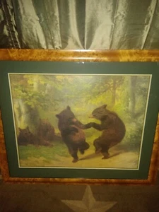 W. H. Beard Dancing Bears 38x32 Prof Framed Provo Art Center Ships Ups - Picture 1 of 6