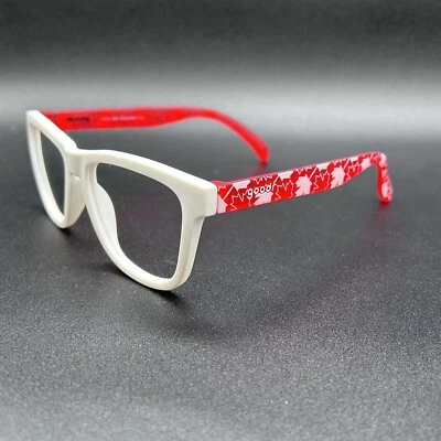 Óculos de sol goodr Let's Get Canucked Up armação vermelho branco Canadá antiderrapante usado - Imagem 1 de 4