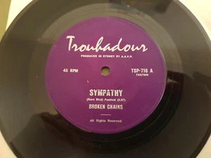 Broken Chains "Sympathy" 1971 Oz 7" 45rpm Troubadour Records Psych Prog - Picture 1 of 2