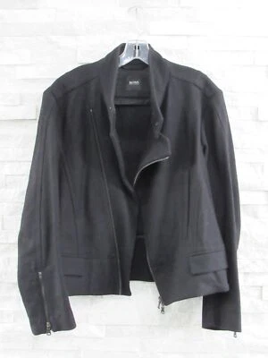 Hugo Boss Men's Black Wool Motorcycle Biker Zip Cawas Jacket Coat 38 R M - Image 1 of 4