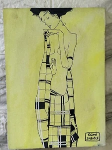 EGON SCHIELE painting oil on canvas signed and stamped - Picture 1 of 5