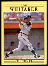 1991 Fleer Lou Whitaker Baseball Cards #357