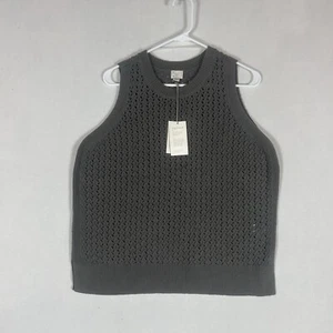 A New Day NEW Womens Large Knit Vest Gray Charcoal Sleeveless Crew Neck NWT - Picture 1 of 10