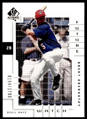 2000 SP Authentic Brent Abernathy Rookie 0194/1700 Tampa Bay Devil Rays #142 - Image 1 of 2