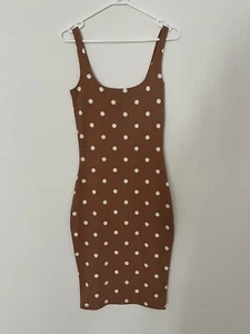 Cotton On Kimi Scooped Bodycon Midi Dress Chloe Spot Tuscany Polka Dot BNWT - Picture 1 of 2