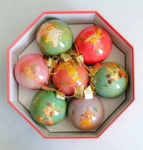 Disney Vintage 05 Paper Mache Pinocchio Dumbo Dopey Bambi Christmas Ornament Set - Picture 1 of 9