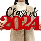 Class of 2024 Wooden Sign Graduation Decorations Red 2024 Graduation Photo Bo...