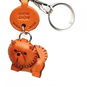 Llavero Chow Chow Chow Hecho a Mano 3D Cuero Perro *VANCA* Hecho en Japón #56718 - Imagen 1 de 10