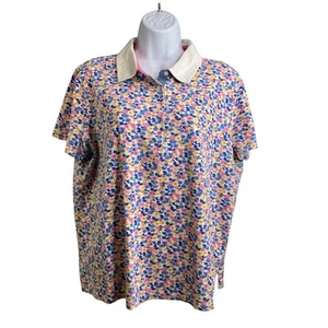 Talbots Damen Blumen Polo Shirt Größe 1X Preppy Golf Tennis Küste Freizeit - Bild 1 von 11