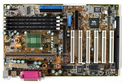 Motherboard, p3v4x ,slot 1, p3, atx rev 1.02, 6x pci, 1x isa - Image 1 of 4