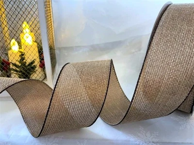 RUSTIC Hessian Jute/Burlap style wedding - Luxury Wire Edge Ribbon - 38mm & 63mm - Image 1 of 3