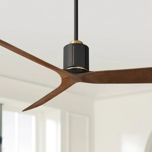 52" Casa Vieja Avo Matte Black Damp Ceiling Fan with Remote - Picture 1 of 10