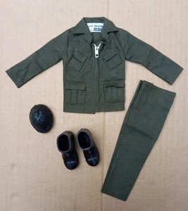 VINTAGE ACTION MAN COMMANDO UNIFORM HAT BOOTS PALITOY V NICE - Picture 1 of 8