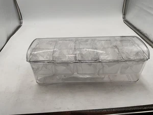 Condiment Server Clear Serving Bar Tray 5 Removable Compartments Tray with lid - Picture 1 of 1