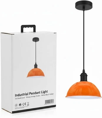 Lámpara Colgante Cúpula 30CM Pantalla Metal E26 Enchufe 1m Cable Ajustable Techo Foto 1 de 4