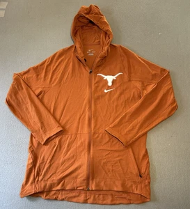 Texas Longhorns Nike Dri-Fit Full Zip Hooded Jacket Men's XXL Orange White Logo - Picture 1 of 9