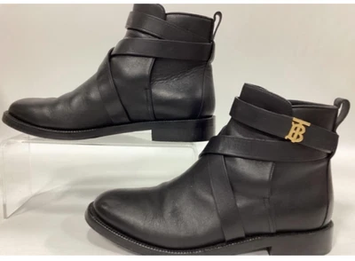 Authentic Black Leather Burberry Pryle Ankle Boots size US 8.5  - Image 1 of 4