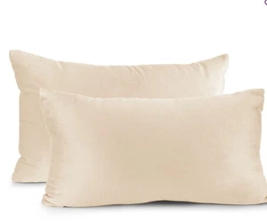Nestl Elegant Samt Abnehmbar 2er Pack Dekorative Kissen Abdeckung, 12" x 20" - Biege - Bild 1 von 6