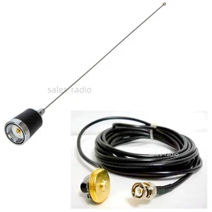 Antena NMO 144/430MHz VHF/UHF i wtyczka BNC 16,4 stopy RG-58 do radia QYT Ham - Zdjęcie 1 z 10