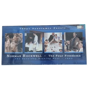 Norman Rockwell The Four Freedoms Panoramic Puzzle Saturday Evening Post 750pcs - Picture 1 of 10