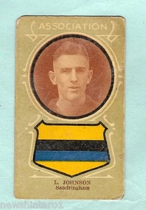 1930s AUSTRALIAN LICORICE FOOTBALLERS CARD - L. JOHNSON, SANDRINGHAM - Bild 1 von 2