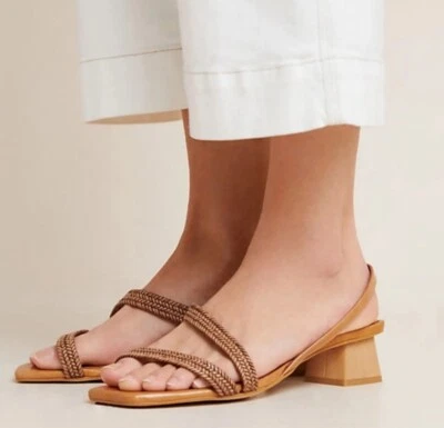 Angel Alarcón Anthropologie Lexie Rafia Sandalia Tacón 39 9 G3 Foto 1 de 4