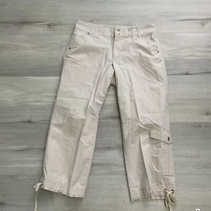 Coldwater Creek Cargo Pants Womens Mid Rise Crop Capri Drawstring Ankle Sz 8 - Picture 1 of 7
