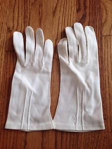 Damen Vintage Elfenbein Handschuhe Handgelenk Nähte Detail - Bild 1 von 5