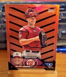 2023 Topps Update Orange and Black Foil Riley Adams US136 Parallel - Picture 1 of 2