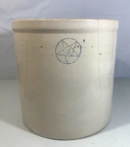 Antique Blue Star Five Gallon Crock Star Company Crooksville, Ohio Late 1800s - Picture 1 of 12