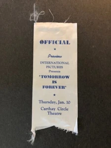 Tomorrow is Forever 1946 Original Movie Press Pass Orson Welles Claudete Colbert - Picture 1 of 1