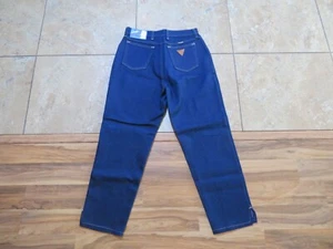 VTG NWT 1980s WRANGLER MISSES STRETCH DENIM CAPRI JEANS High Waist Dk Blue Sz16 - Picture 1 of 5