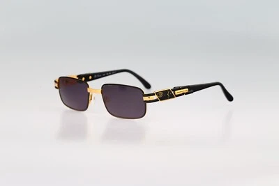Diva 4086 2, Vintage 90s black and gold rectangle sunglasses mens & women NOS - Image 1 of 4