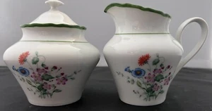 Hutschenreuther Germany Madeleine Springbrook weiße Blumen Zucker und Milchkännchen Set - Bild 1 von 10
