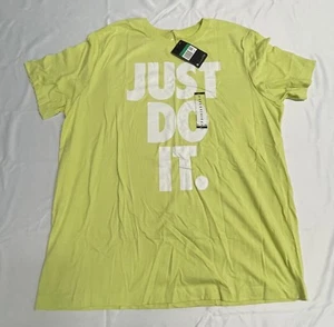 THE NIKE TEE MENS X LARGE AT2745 352 YELLOW WHITE 100% COTTON - Picture 1 of 8
