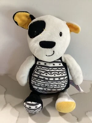Mary Meyer Baby SNUGGLE BUD DOG Peluche Negro/Blanco/Amarillo 13” SEGURO PARA BEBÉS Foto 1 de 4