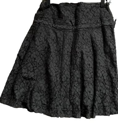 FALDA PLISADA BEBE DE ENCAJE NEGRA POR ENCIMA DE LA RODILLA CINTURA BAJA NYLON/Mezcla de algodón Talla S Foto 1 de 4