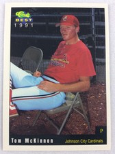 1991 Johnson City Cardinals-Classic BEST Minor Lg Baseball Card-Tom McKinnon